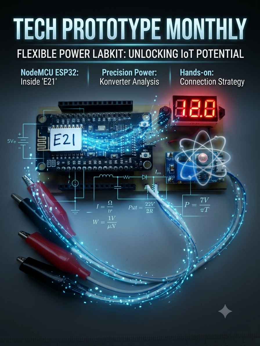 TRAINER KIT NODEMCU ESP8266 BERBASIS FLEXI-POWER (CHARGER SMARTPHONE 5V DC)